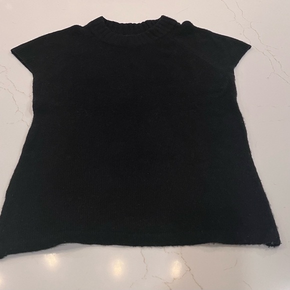 Cynthia Rowley Short Sleeve Mock Neck Sweater | Black | Small - Picture 2 of 7